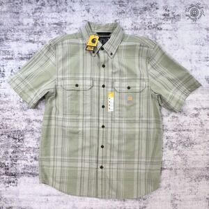 NWT Carhartt Loose Fit Midweight Plaid Shirt Green Men's Medium TW4625-M